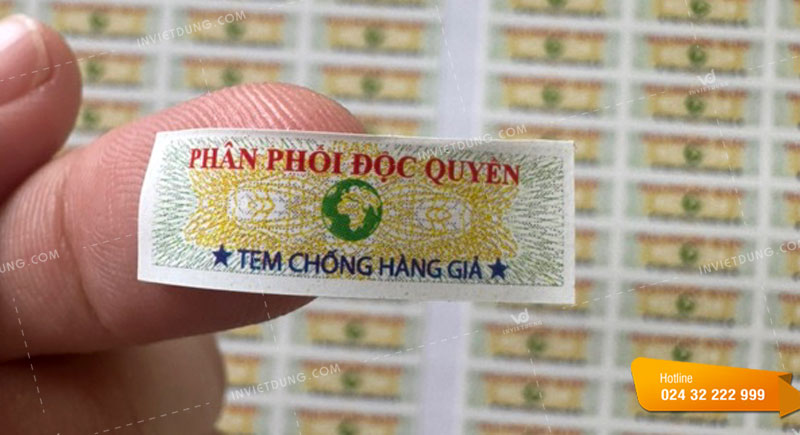 Mẫu tem niêm phong dán hộp thuốc do Việt Dũng thiết kế và in ấn