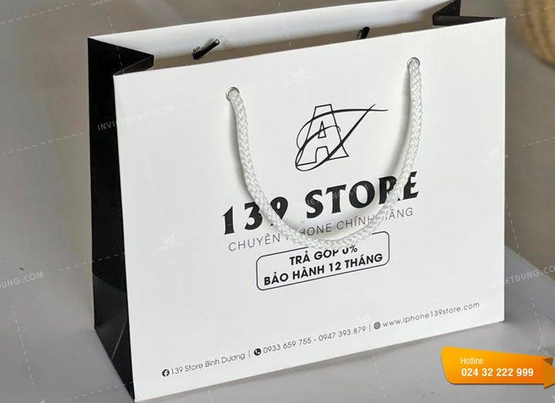 Mẫu túi giấy đựng điện thoại cửa hàng 139 store