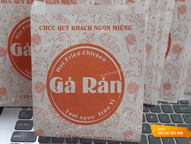 Túi giấy đựng gà rán do In Việt Dũng thiết kế và in ấn