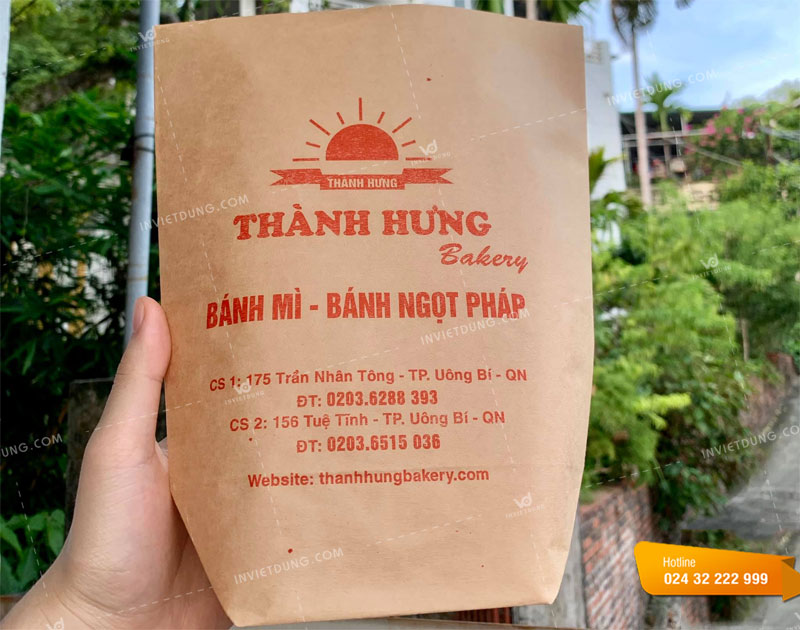 Mẫu túi giấy đựng bánh mì do In Việt Dũng thiết kế và in ấn