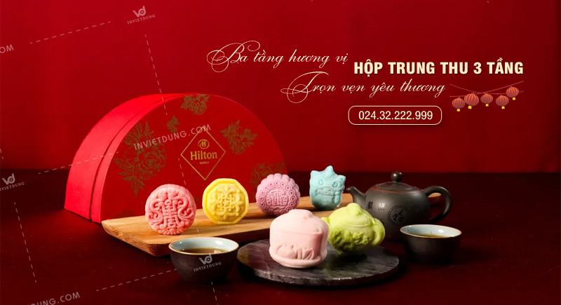 Tổng hợp 13+ mẫu hộp bánh trung thu 3 tầng sang trọng