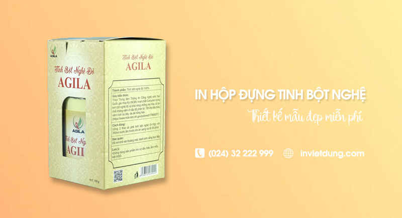 Xưởng in hộp giấy đựng tinh bột nghệ, thiết kế mẫu miễn phí