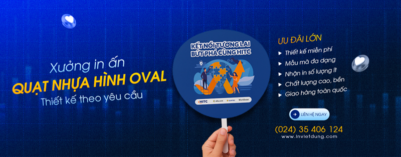 Xưởng in quạt nhựa hình oval theo yêu cầu, mẫu độc đáo