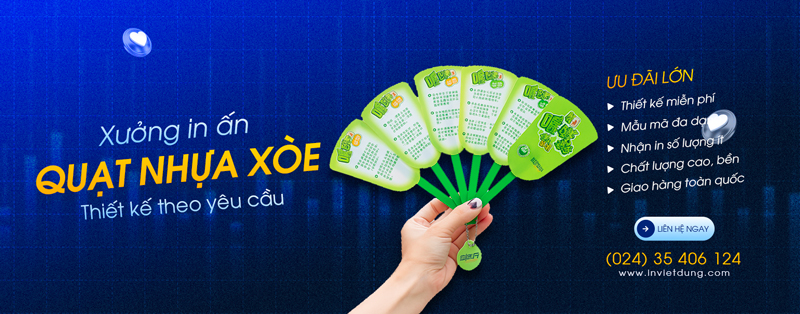 Xưởng in quạt nhựa xòe cầm tay thiết kế theo yêu cầu