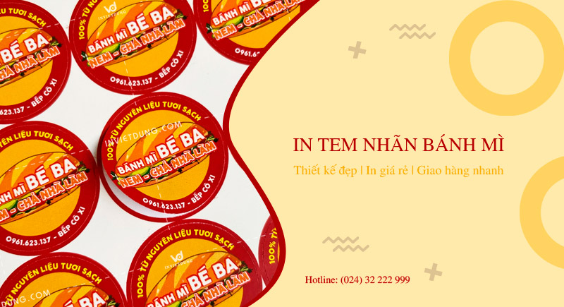 Xưởng in tem nhãn bánh mì giá rẻ theo yêu cầu tại Hà Nội