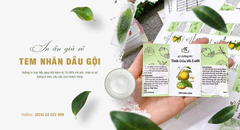 Thiết kế in tem nhãn dầu gội giá rẻ theo yêu câu tại Hà Nội