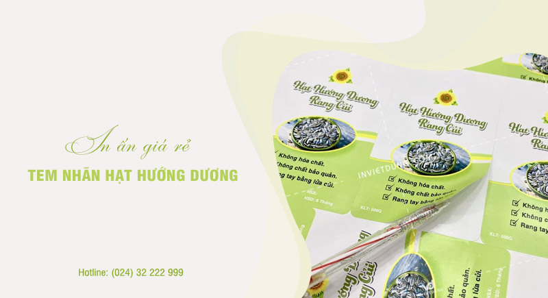 Thiết kế in tem nhãn hạt hướng dương giá rẻ tại Hà Nội