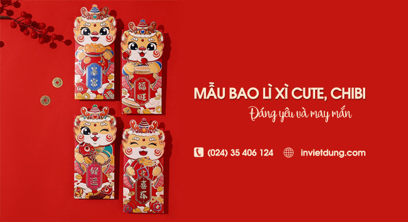 Gợi ý 20+ mẫu bao lì xì cute, Chibi đáng yêu vào mùa Tết