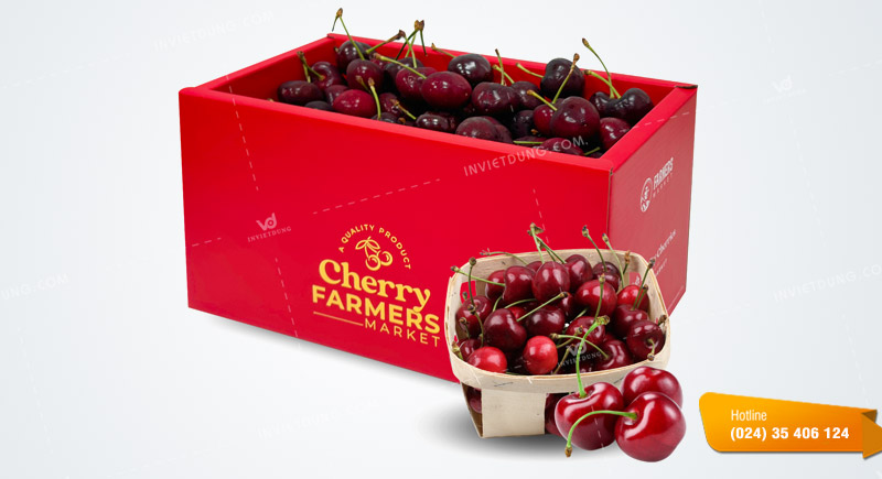Mẫu hộp giấy đựng cherry thiết kế đẹp