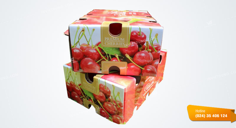 Mẫu hộp giấy đựng cherry thiết kế đẹp