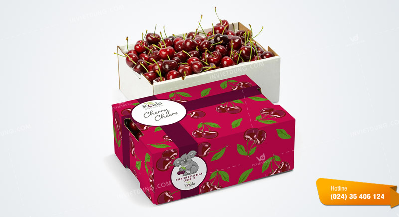 Mẫu hộp giấy đựng cherry thiết kế đẹp