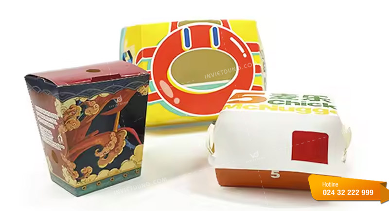 Mẫu hộp giấy đựng bánh hamburger đẹp