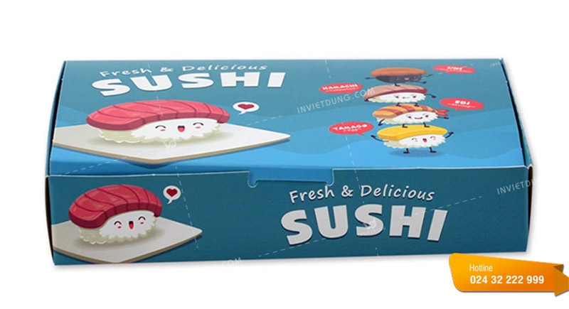Mẫu hộp giấy đựng sushi đẹp