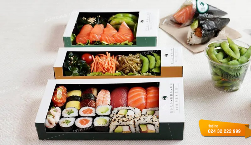 Mẫu hộp giấy đựng sushi đẹp