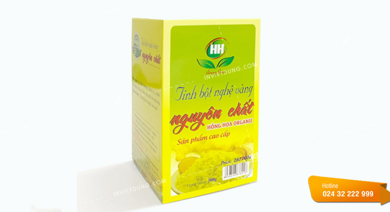 Mẫu hộp giấy đựng tinh bột nghệ