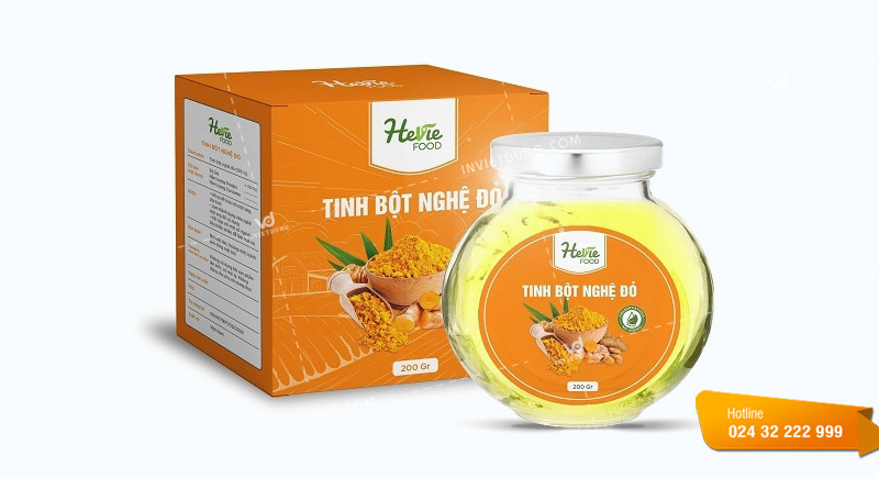 Mẫu hộp giấy đựng tinh bột nghệ