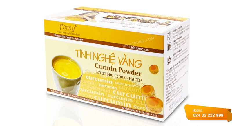 Mẫu hộp giấy đựng tinh bột nghệ