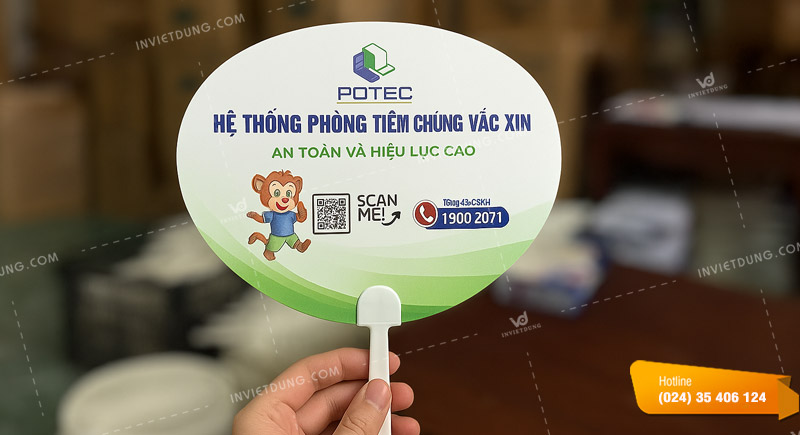 Mẫu quạt nhựa quảng cáo hình oval