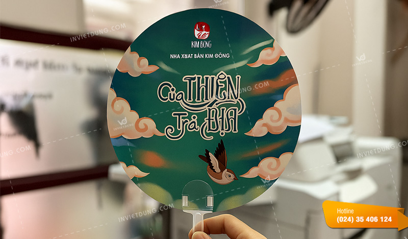 Mẫu quạt nhựa PET cầm tay quảng cáo