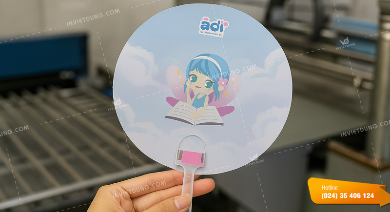Mẫu quạt nhựa PET cầm tay quảng cáo