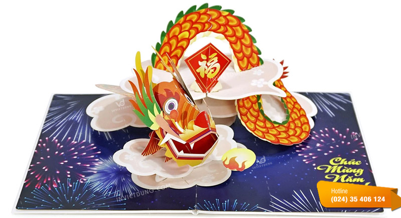 Thiết kế thiệp chúc tết​ phong cách 3D