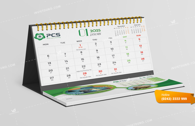 Lịch để bàn chữ M thiết kế độc quyền