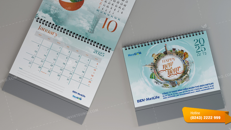 Lịch để bàn quà tặng BIDV Metlife