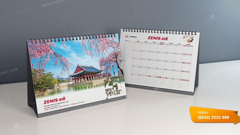 Lịch đề bàn quảng cáo của Zenis Air