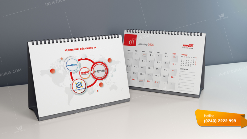 Lịch để bàn tặng khách hàng của Newsun