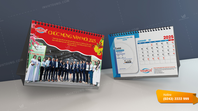 Mẫu lịch để bàn chữ A độc quyền của VinaPlus