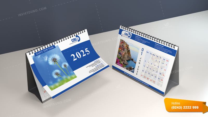 Mẫu lịch để bàn đẹp của công ty CRI