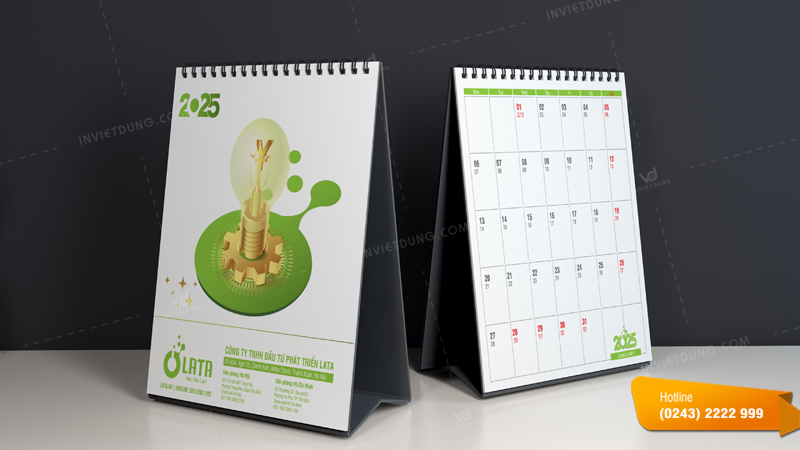 Mẫu lịch để bàn chữ A độc quyền của thương hiệu LATA