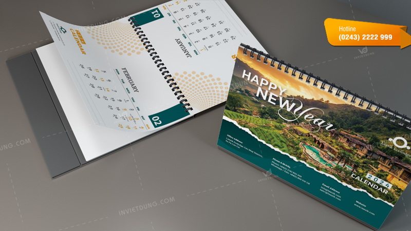 Mẫu thiết kế lịch để bàn khu nghỉ dưỡng Laxsik Ecolodge