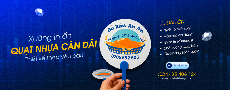 In quạt nhựa cầm tay cán dài theo yêu cầu – Mẫu đẹp, bền