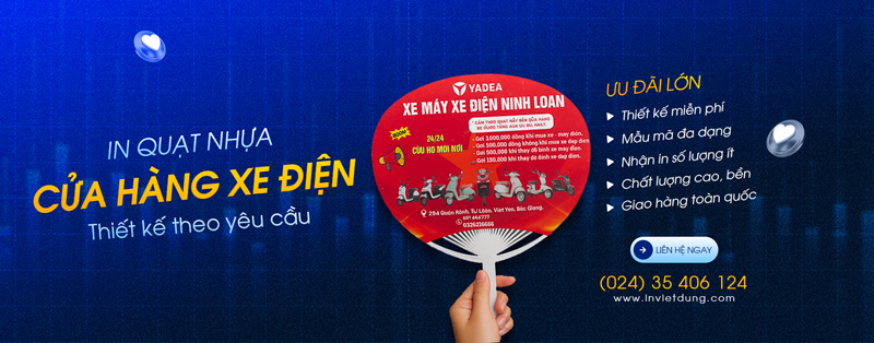 In quạt nhựa cầm tay cửa hàng xe điện thiết kế độc quyền