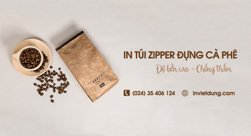 Xưởng in túi zipper đựng cà phê giá rẻ, thiết kế theo yêu cầu