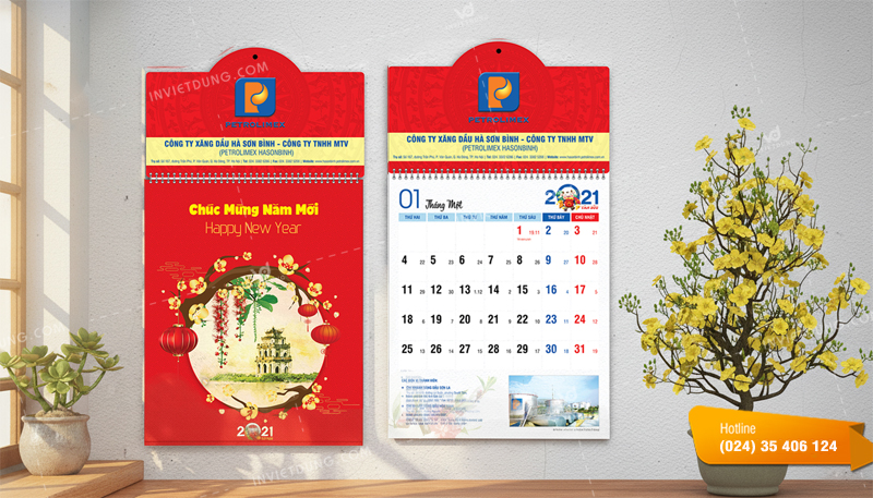 Lịch treo tường độc quyền lò xo giữa