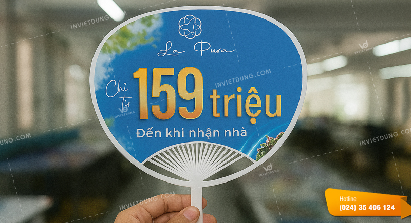 Các loại in quạt nhựa phù hợp cho công ty bất động sản