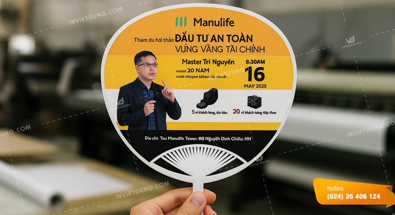 Nội dung in trên quạt nhựa quảng cáo công ty bảo hiểm cần có những gì?
