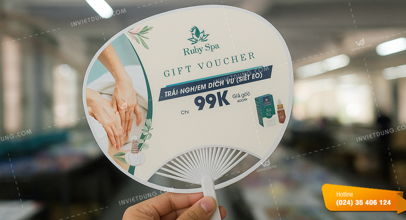 Thiết kế quạt nhựa quảng cáo đẹp dành riêng cho spa, nail, thẩm mỹ viện