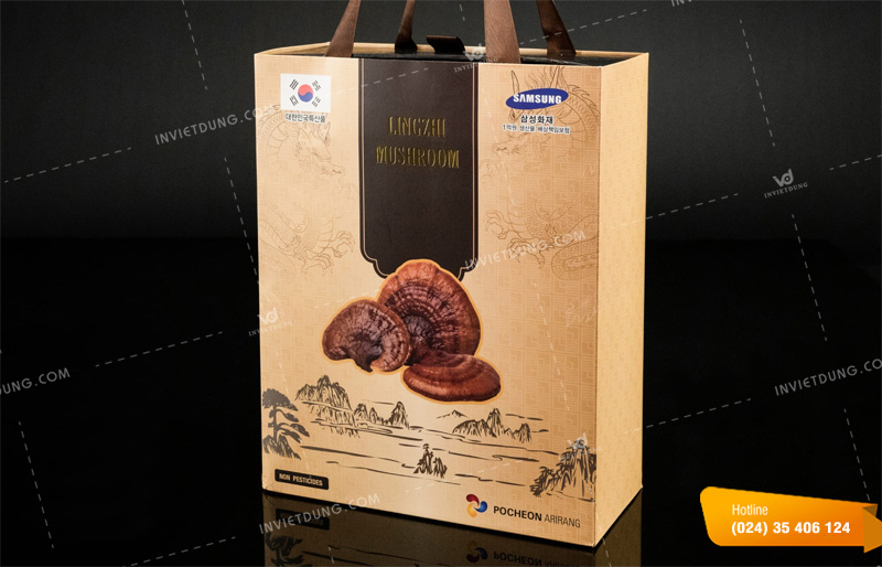 Mẫu túi giấy đựng nấm linh chi