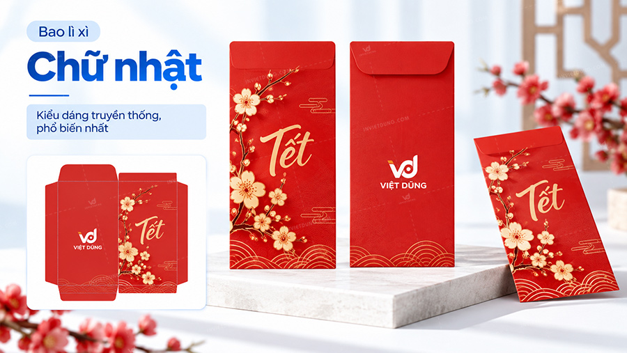 Bao lì xì hình chữ nhật