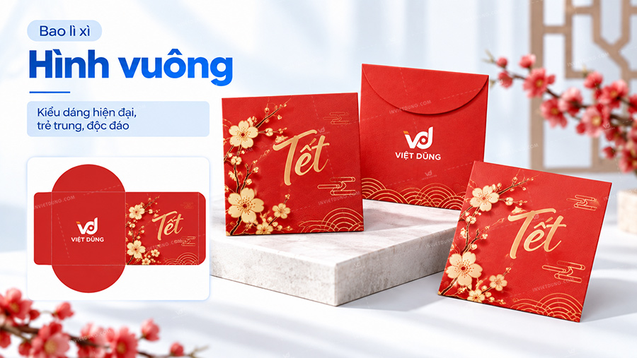 Bao lì xì hình vuông