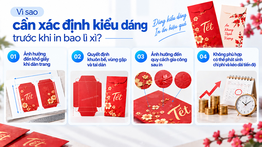 Vì sao cần xác định kiểu dáng trước khi in bao lì xì