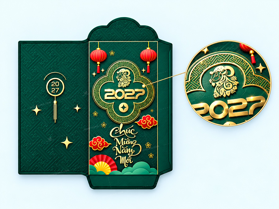Mẫu bao lì xì ép kim