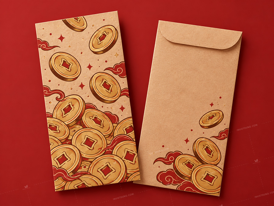 mẫu bao lì xì giấy kraft