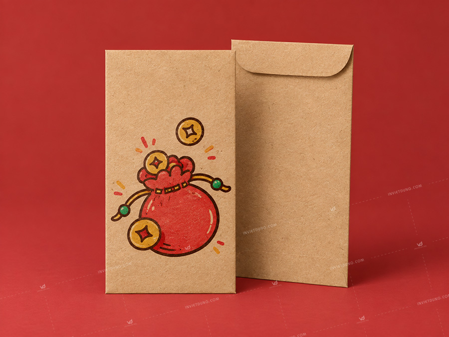 mẫu bao lì xì giấy kraft