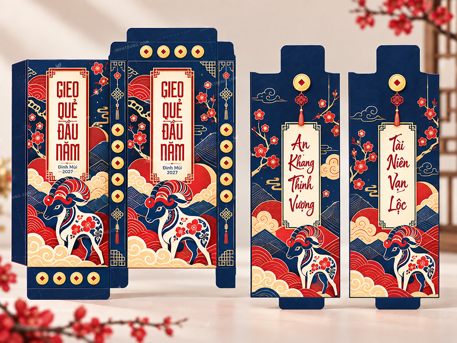 Mẫu bao lì xì gieo quẻ