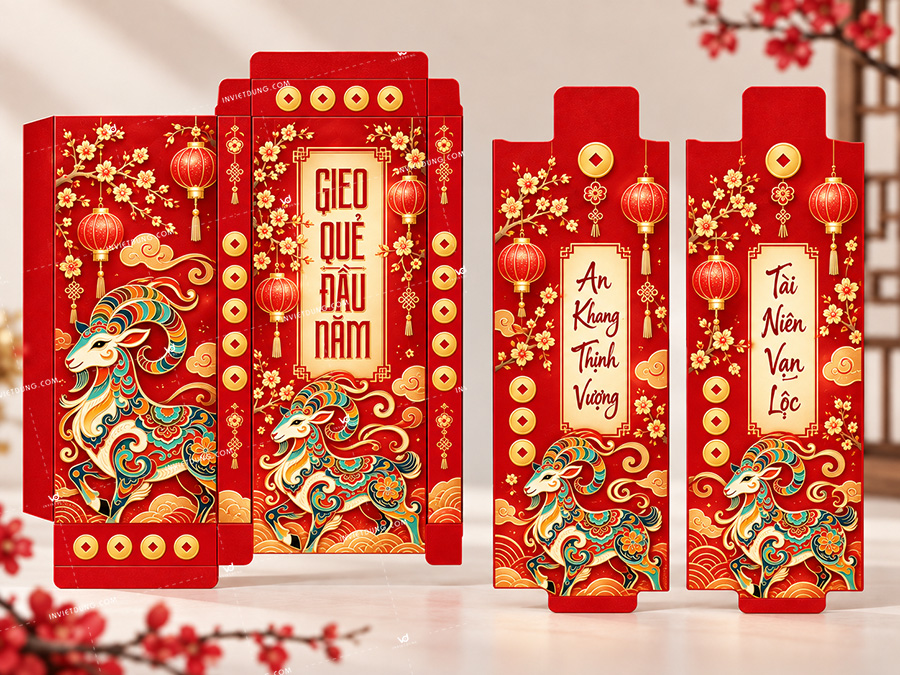 Mẫu bao lì xì gieo quẻ