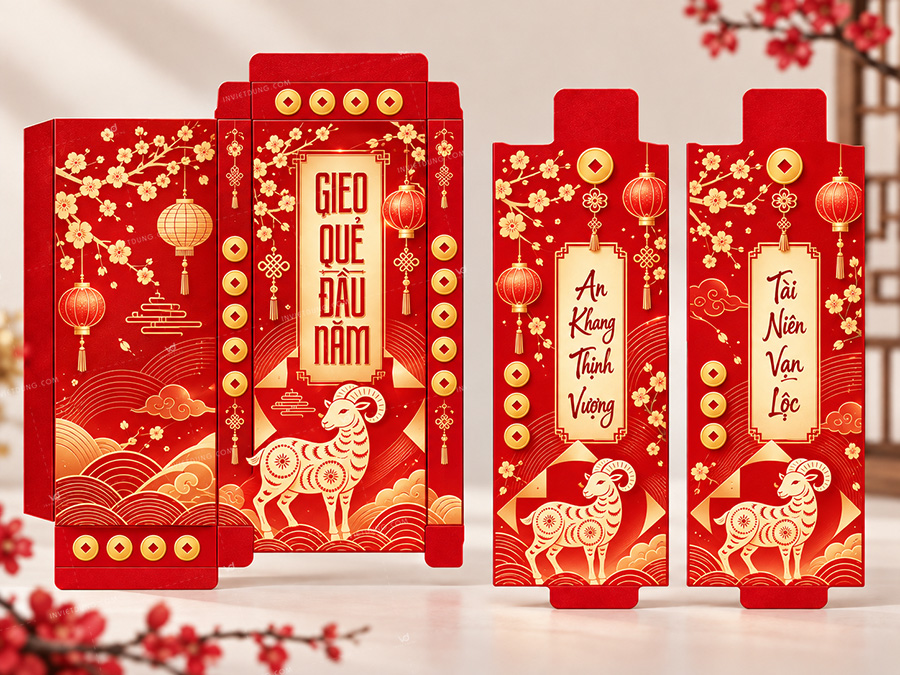 Mẫu bao lì xì gieo quẻ